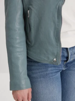 Olympe - Blouson biker cuir femme