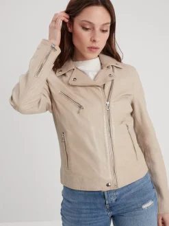 Olympe - Blouson biker cuir femme
