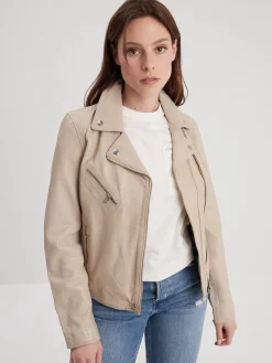 Olympe - Blouson biker cuir femme