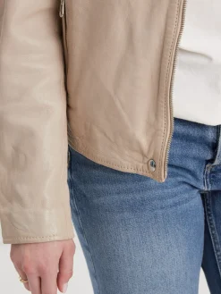 Olympe - Blouson biker cuir femme