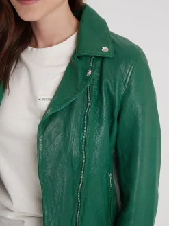 Olympe - Blouson biker cuir femme