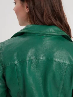 Olympe - Blouson biker cuir femme