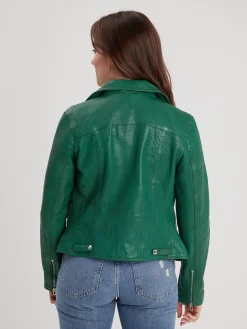 Olympe - Blouson biker cuir femme