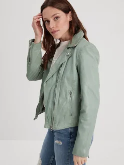 Olympe - Blouson biker cuir femme