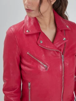 Olympe - Blouson biker cuir femme