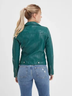 Olympe - Blouson biker cuir femme