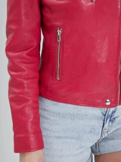 Olympe - Blouson biker cuir femme