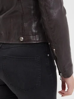 Olympe - Blouson biker cuir femme