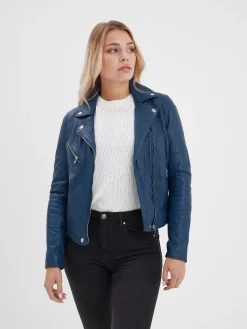 Olympe - Blouson biker cuir femme