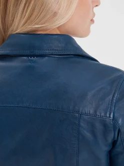 Olympe - Blouson biker cuir femme
