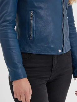 Olympe - Blouson biker cuir femme