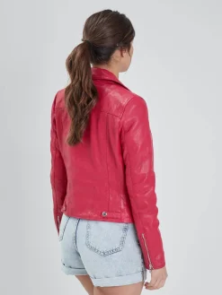 Olympe - Blouson biker cuir femme