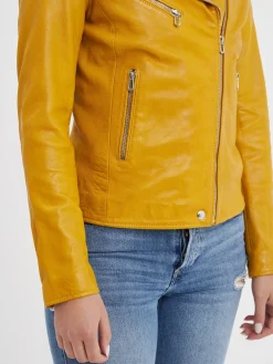 Olympe - Blouson biker cuir femme