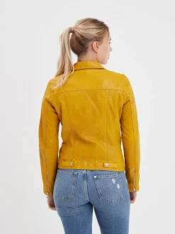 Olympe - Blouson biker cuir femme