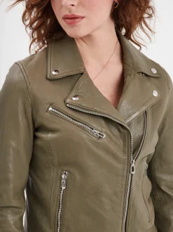 Olympe - Blouson biker cuir femme