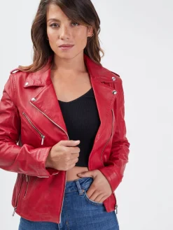 Paloma - Blouson biker cuir femme