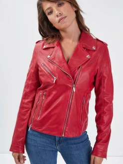 Paloma - Blouson biker cuir femme