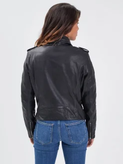 Paloma - Blouson biker cuir femme