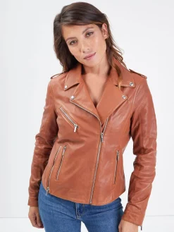 Paloma - Blouson biker cuir femme