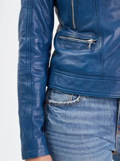 Panila - Blouson biker cuir femme