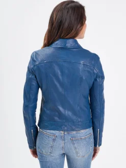 Panila - Blouson biker cuir femme