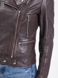 Panila - Blouson biker cuir femme