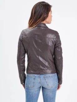 Panila - Blouson biker cuir femme