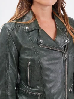 Panila - Blouson biker cuir femme