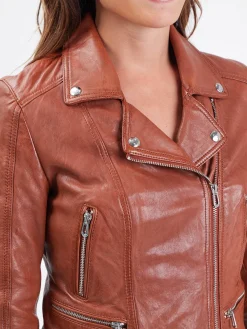 Panila - Blouson biker cuir femme