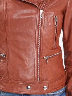 Panila - Blouson biker cuir femme