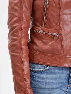 Panila - Blouson biker cuir femme