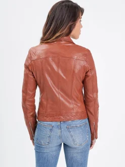 Panila - Blouson biker cuir femme
