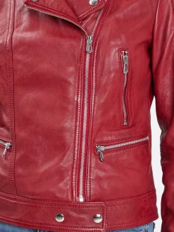 Panila - Blouson biker cuir femme
