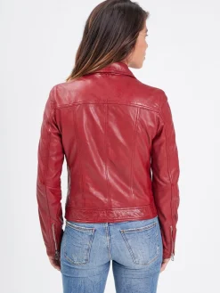 Panila - Blouson biker cuir femme