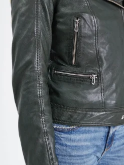 Panila - Blouson biker cuir femme