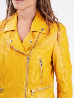 Panila - Blouson biker cuir femme