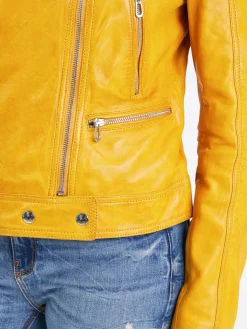 Panila - Blouson biker cuir femme