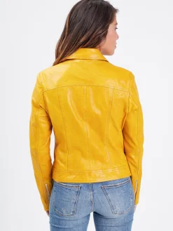 Panila - Blouson biker cuir femme