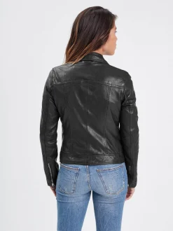 Panila - Blouson biker cuir femme