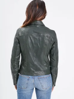 Panila - Blouson biker cuir femme