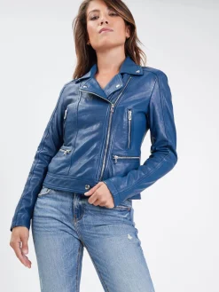 Panila - Blouson biker cuir femme