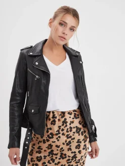 Paula - Blouson biker cuir femme