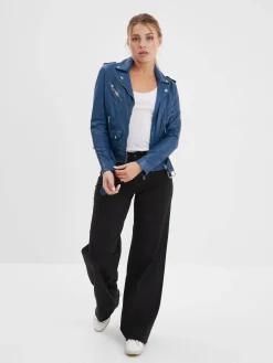 Paula - Blouson biker cuir femme