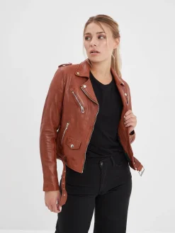Paula - Blouson biker cuir femme