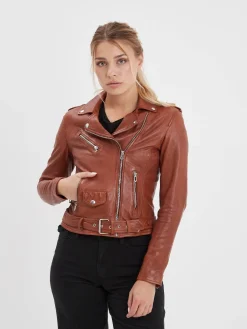 Paula - Blouson biker cuir femme