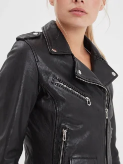 Paula - Blouson biker cuir femme