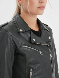 Paula - Blouson biker cuir femme