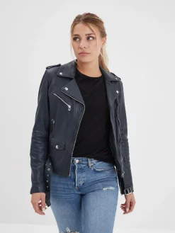 Paula - Blouson biker cuir femme