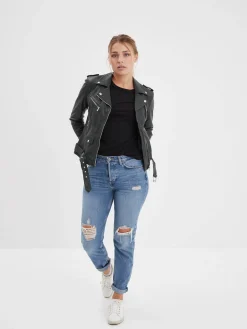 Paula - Blouson biker cuir femme