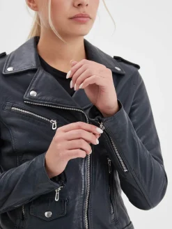 Paula - Blouson biker cuir femme